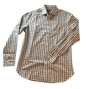 Michael Kors Slim Fit Long Sleeve Button Up Gray Checks Shirt Size 15 32/33